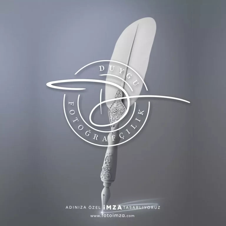 Duygu isme özel yuvarlak logo imza