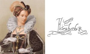 I. Elizabeth - İngiltere ve İrlanda Kraliçesi imzası