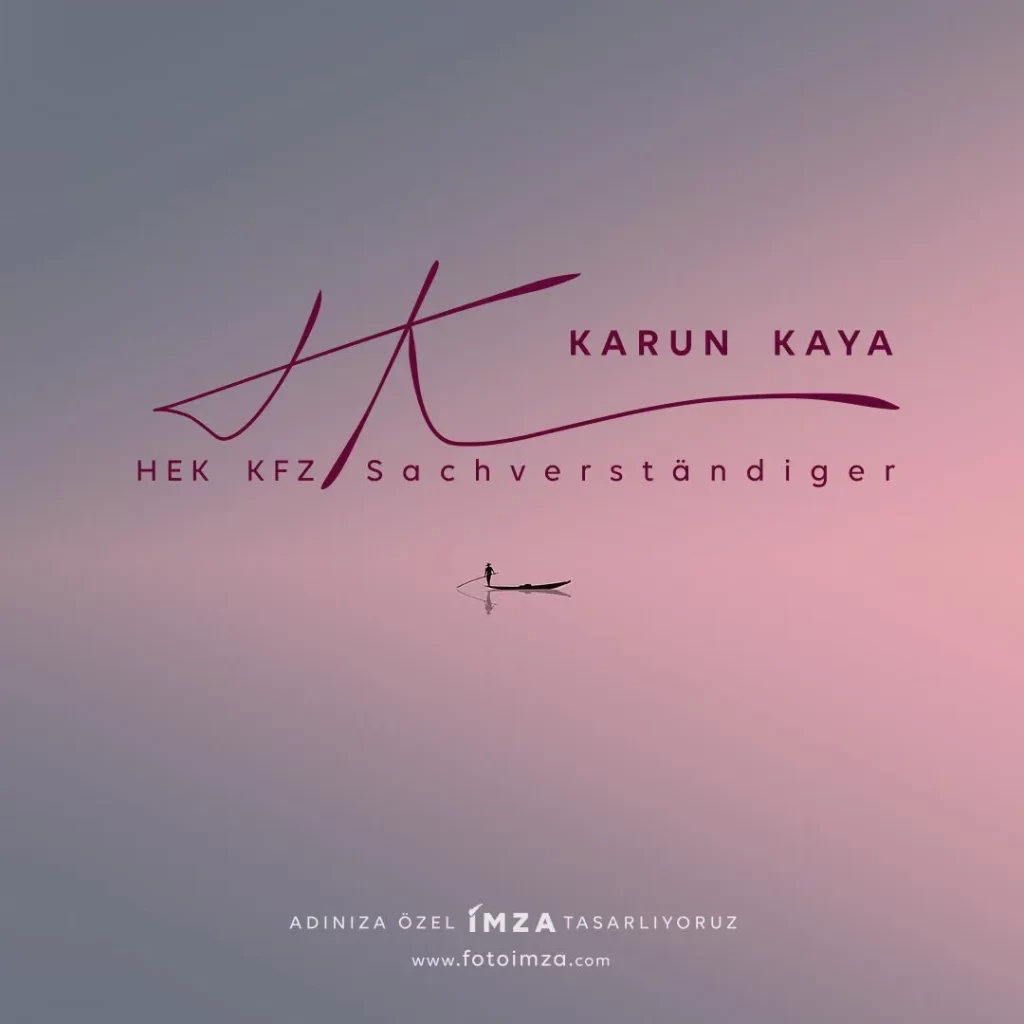 HK harfi ile imza logo tasarımı