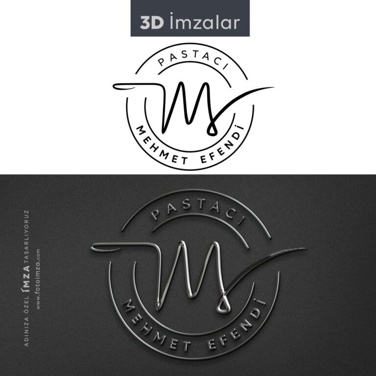 Yuvarlak 3D imza logo tasarımı